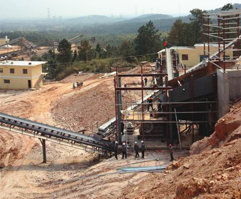 雙金機械客戶石料生產(chǎn)線現(xiàn)場