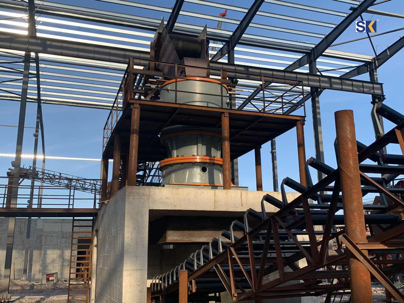 雙金機械單缸液壓圓錐破碎機用于舟山客戶碎石生產(chǎn)線